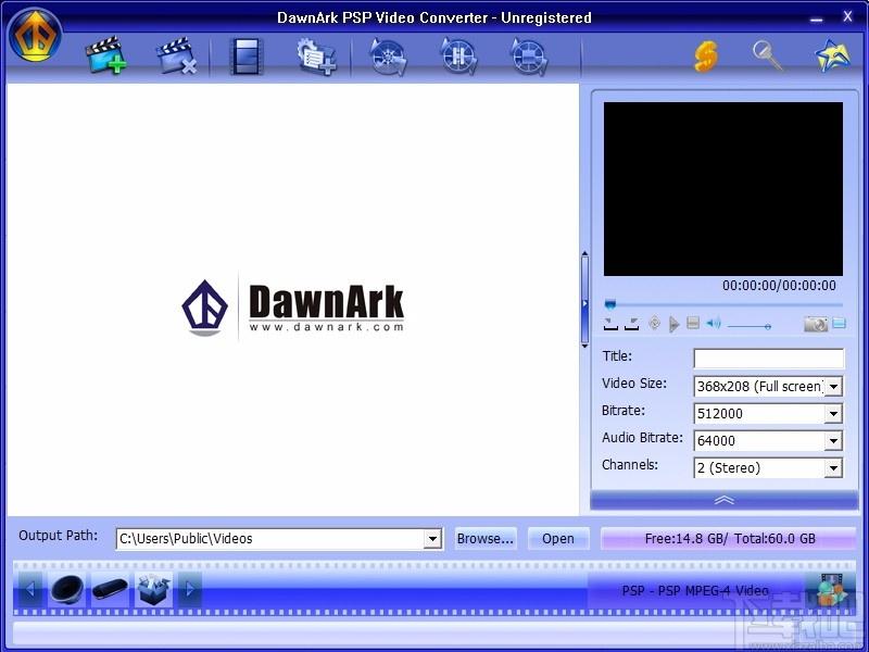 DawnArk PSP Video Converter,PSP视频格式转换器,视频转换